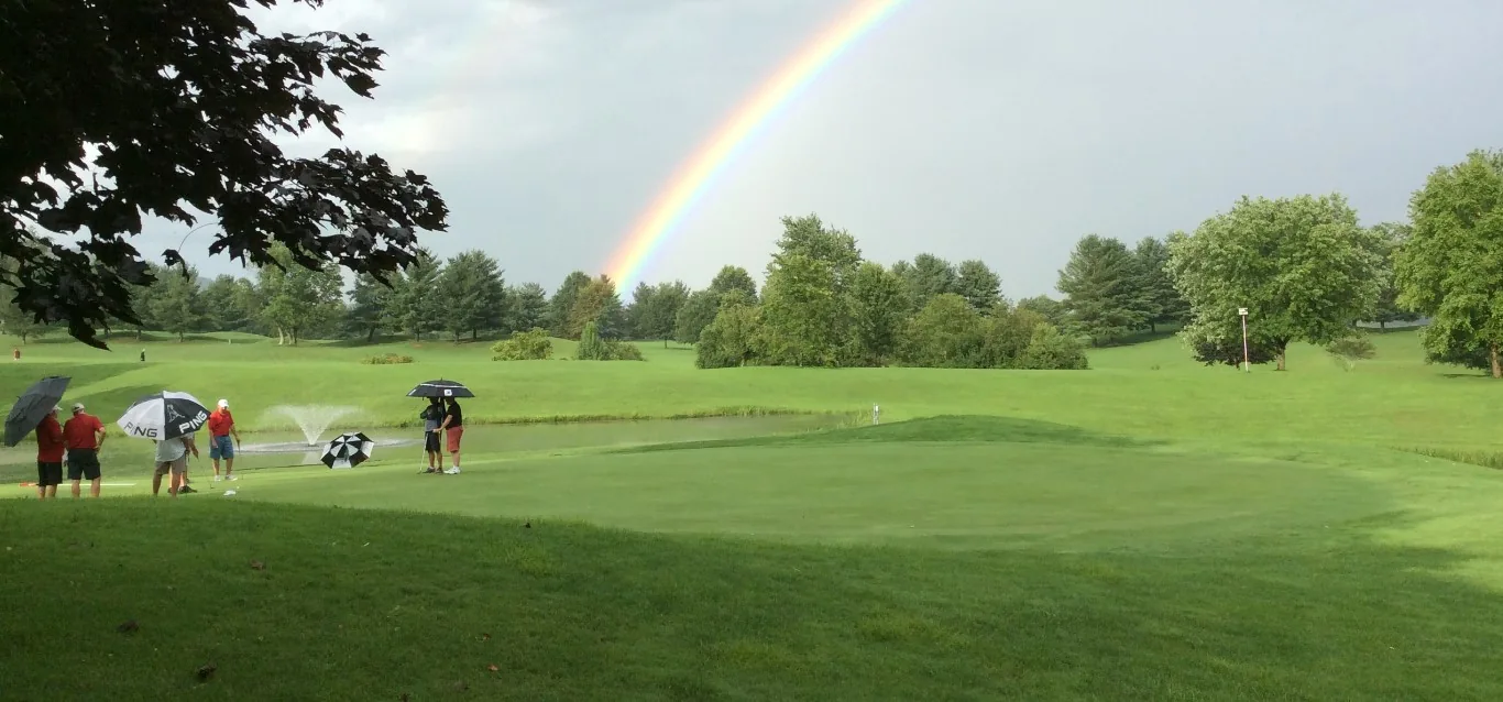 Draper Valley golf course rainbow over the course